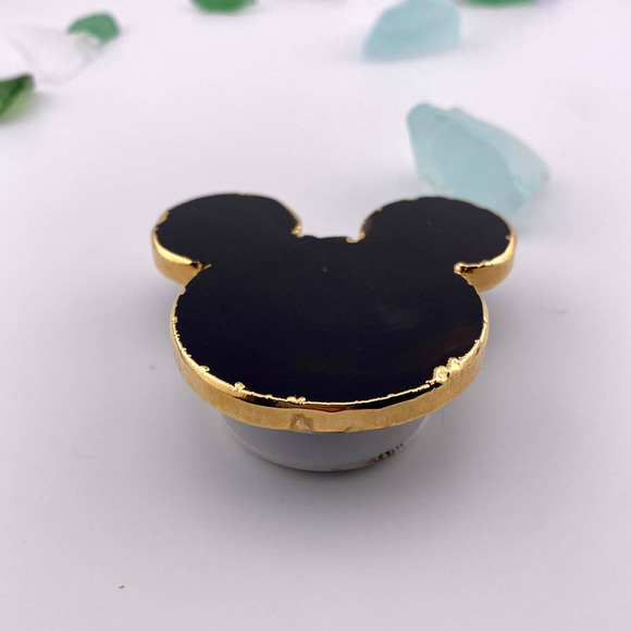 Genuine Black Agate Mickey Popsocket for Phone Grip - Picture 5 of 9